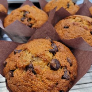 Muffins aux bananes & pépites de chocolat - 6 unités