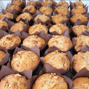Muffins aux bananes et noix
