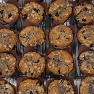 Muffins aux bleuets & chia - 6 unités