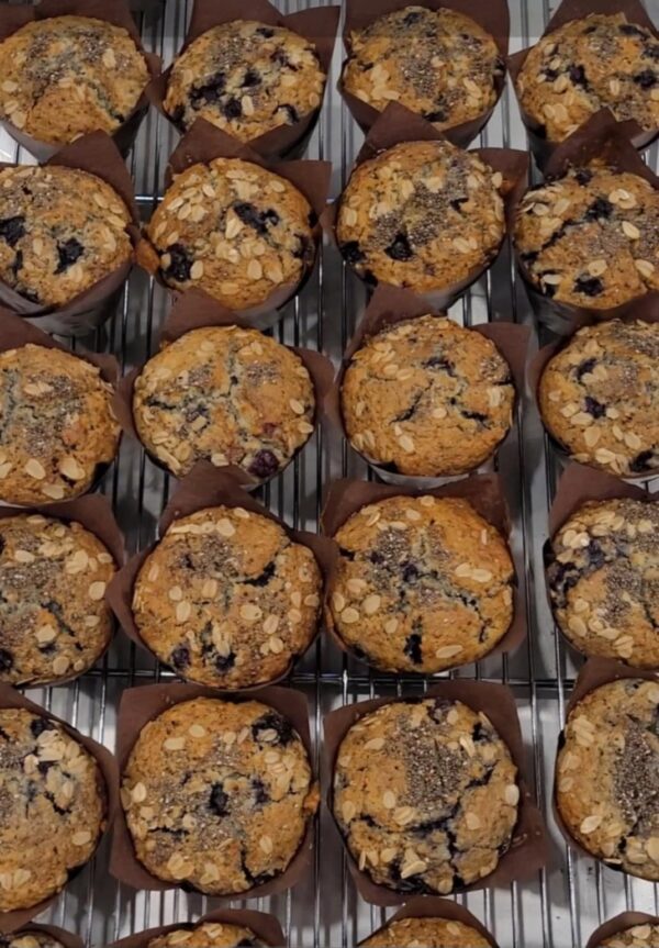 Muffins aux bleuets & chia - 6 unités