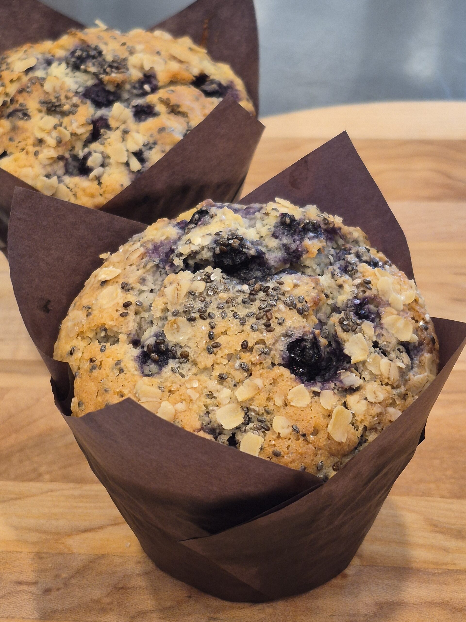 Muffins aux bleuets & chia - 6 unités